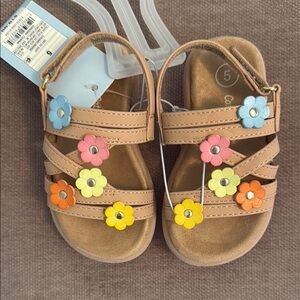 Cat & Jack Tan and Multicolor Floral Sandals